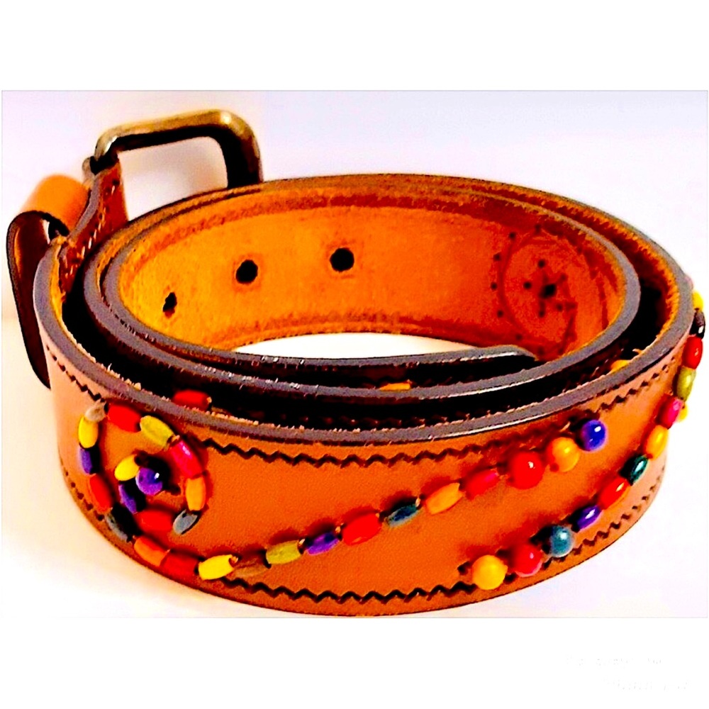 💥 Closet Clear Out Sale 💥 The Limited Genuine Leather Belt w/Beads made in Italy